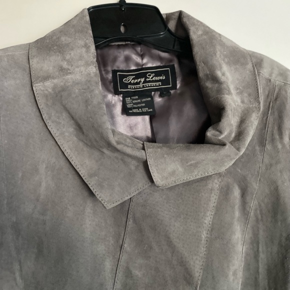 Wash and Dry 100% suede gray/blue jacket - Picture 2 of 11